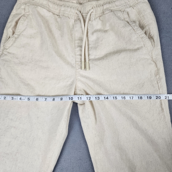 Zara Cream Drawstring Joggers Cotton/Linen Blend Size Medium - Picture 9 of 12